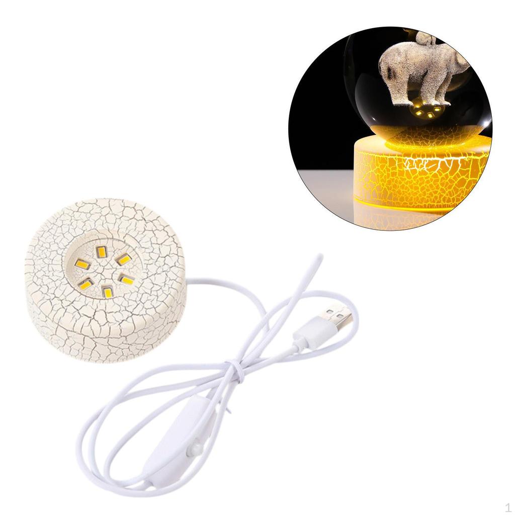 Light Base Glass Ball Multifunction Convenient Round Lamp Pedestals Night for Kids