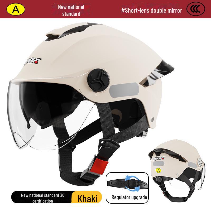 A3 New 3C Certified Electric Car Half Helmet for Men & Women - Summer Sun Protection, Universal Safety for All Seasons.