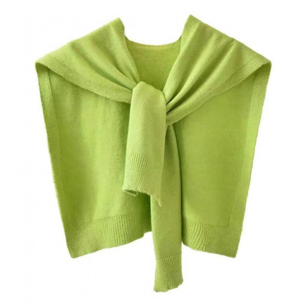 Korean Knitted Shawl Wraps Hijab Air Conditioning Fake Collar Neck Guard Knit Thin Knotted Cape Shoulder Scarf For Women