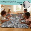 Cartoon-Zeichen-Decke Waschbare Malmatte für Erwachsene Niedliche Kunstwerke Überwurf Kleinkind Aktivität Geschenk Gemütlicher Spielteppich