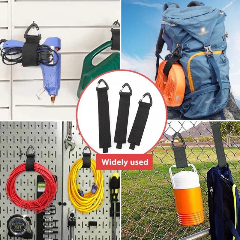 Hanging Carabiner Heavy Strap Nylon Storage Belt Extension Cord Storage Finishing Heavy Strap Wire Manager Cable Ties Organizer