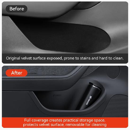 YZ For Tesla Model 3/Y/YL Juniper Highland Door Side Storage Box Full-Cover Front and Rear Interior Storage Box Accessories