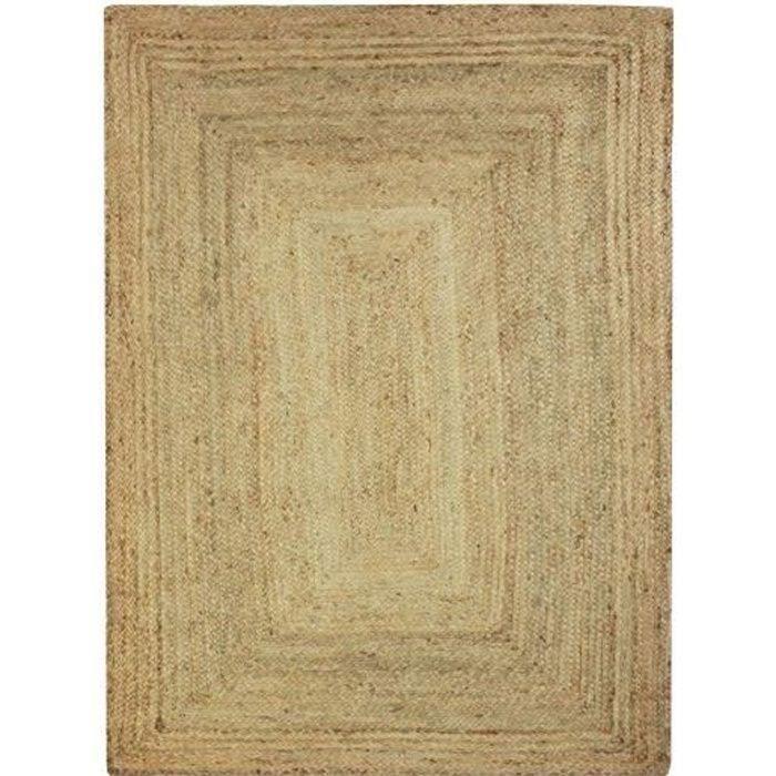 Handcrafted Natural Braided Jute Rug 120x170