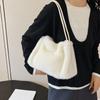 Female Autumn Winter Plush Handbag Versatile Solid Color Chain Crossbody Shopping Bag Women New Design Chain Messenger Bags