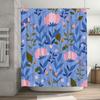 Modern Floral Shower Curtain Soft Pink Blue Leaves Pattern For Bathroom Decor Waterproof Fabric Bath Mat Set (180X180Cm) [Aliexp
