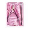 Iridescent Stainless Steel Cuticle Pusher & Scissors Set – 2 Pieces, Sharp Double-Pronged Nail Art Tools.