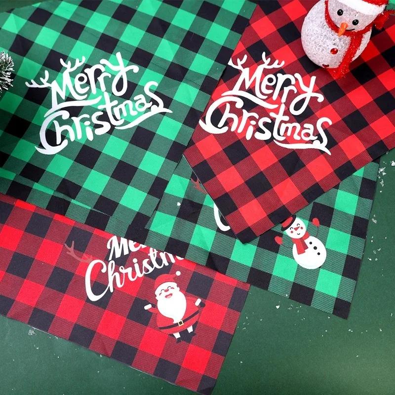 20/10/1Pcs Pet Triangle Scarf for Large Dog Christmas Party Dog Bandanas Dog Cat Red Santa Claus Letter Pattern Pet Supplies