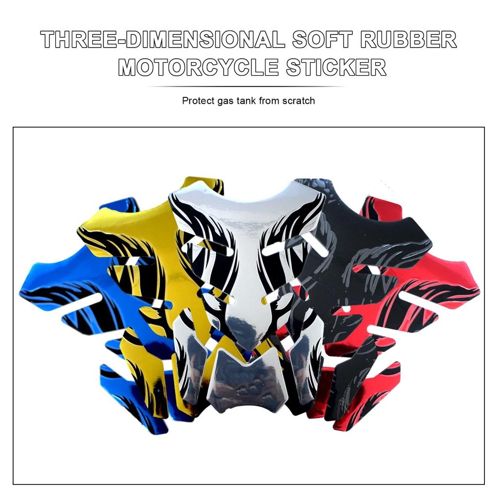 1pc Motorcycle Tankpad Sticker Fishbone 3D Tank Pad Stickers Oil Gas Protector Cover Decoration Flame Motorcycle Accessories