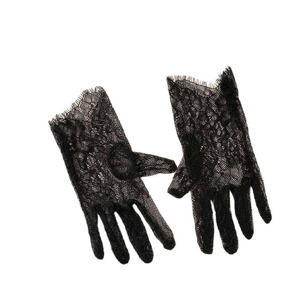 1Pairs Breathable Women Lace Gloves Mesh Bridal Gown Mittens New Dance Gloves Clothing Accessories