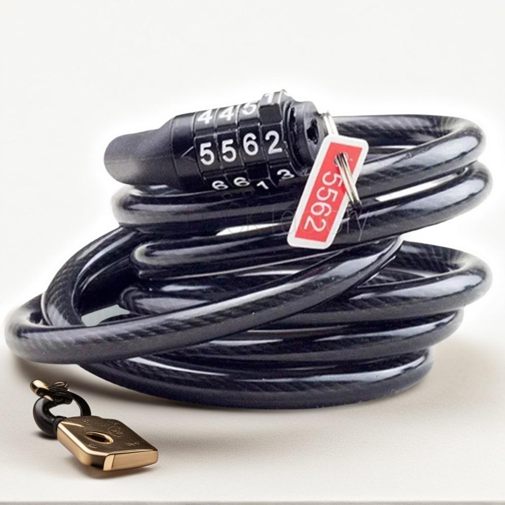 4-digit Combination Security Chain Lock Fixed Password Anti-theft Safety Lock чёрный