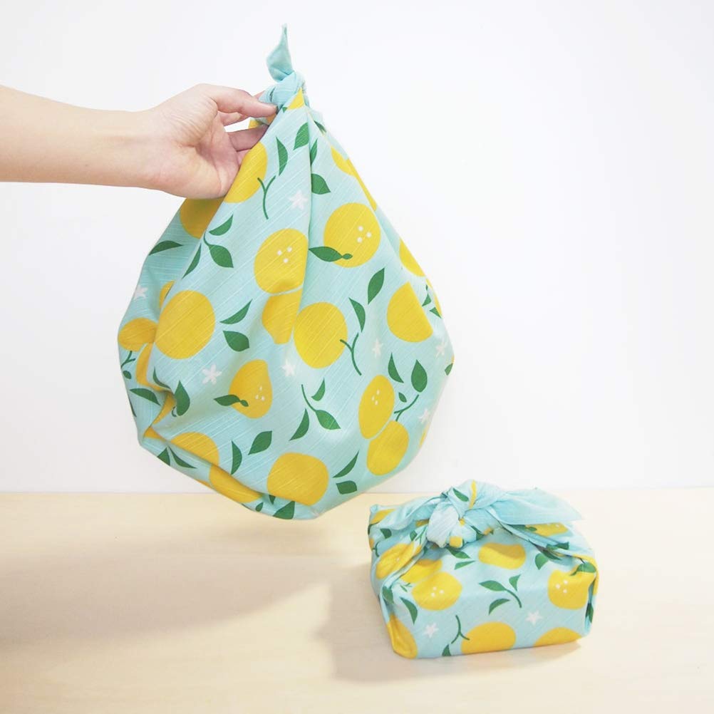 Miyamoto Handtuch Miyamoto Japanisches Furoshiki Einwickeltuch Klein Yuzu 30046 (Miyamoto-Handtuch) (Japanischer Stoff) - Vermieterin Furoshiki, 50x50cm, (Citrin)