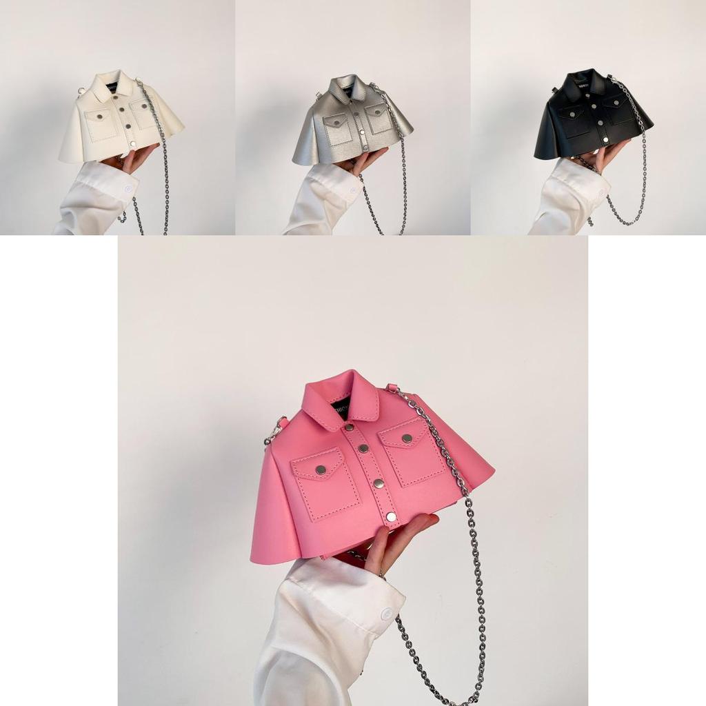 Trendy Pu Square Shape Shoulder Bag With Chain Strap Clothing Appearance Design For Daily Fashion