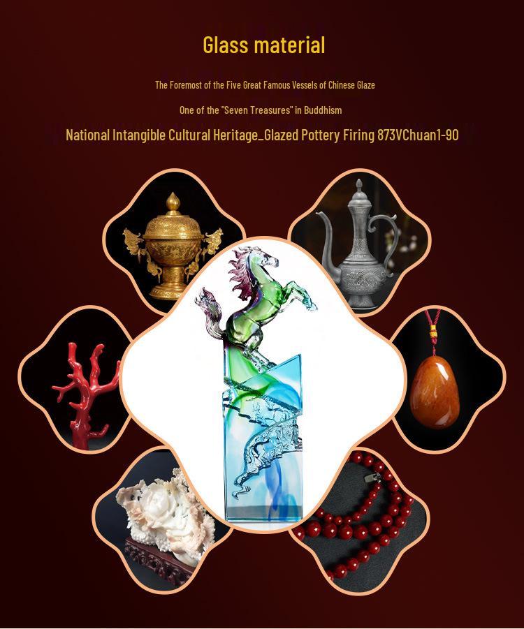 Fengming Glazed Chinese Zodiac Horse Figurine - Gift & Home Decor for Friends, Clients, Colleagues