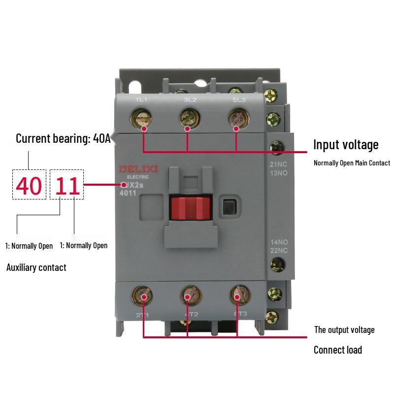 DELIXI CJX2S-401150/60Hz RoHS AC Contactor, Wide Voltage