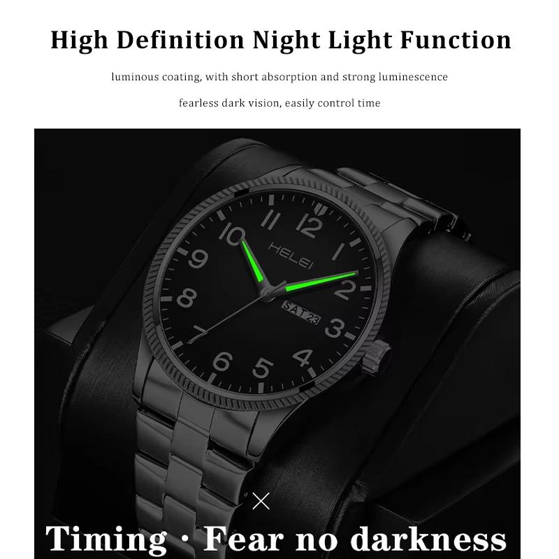 Men Clock Quartz Date Luxury Man Wristwatch Waterproof Luminous Stainless Steel Men's Watches Reloj