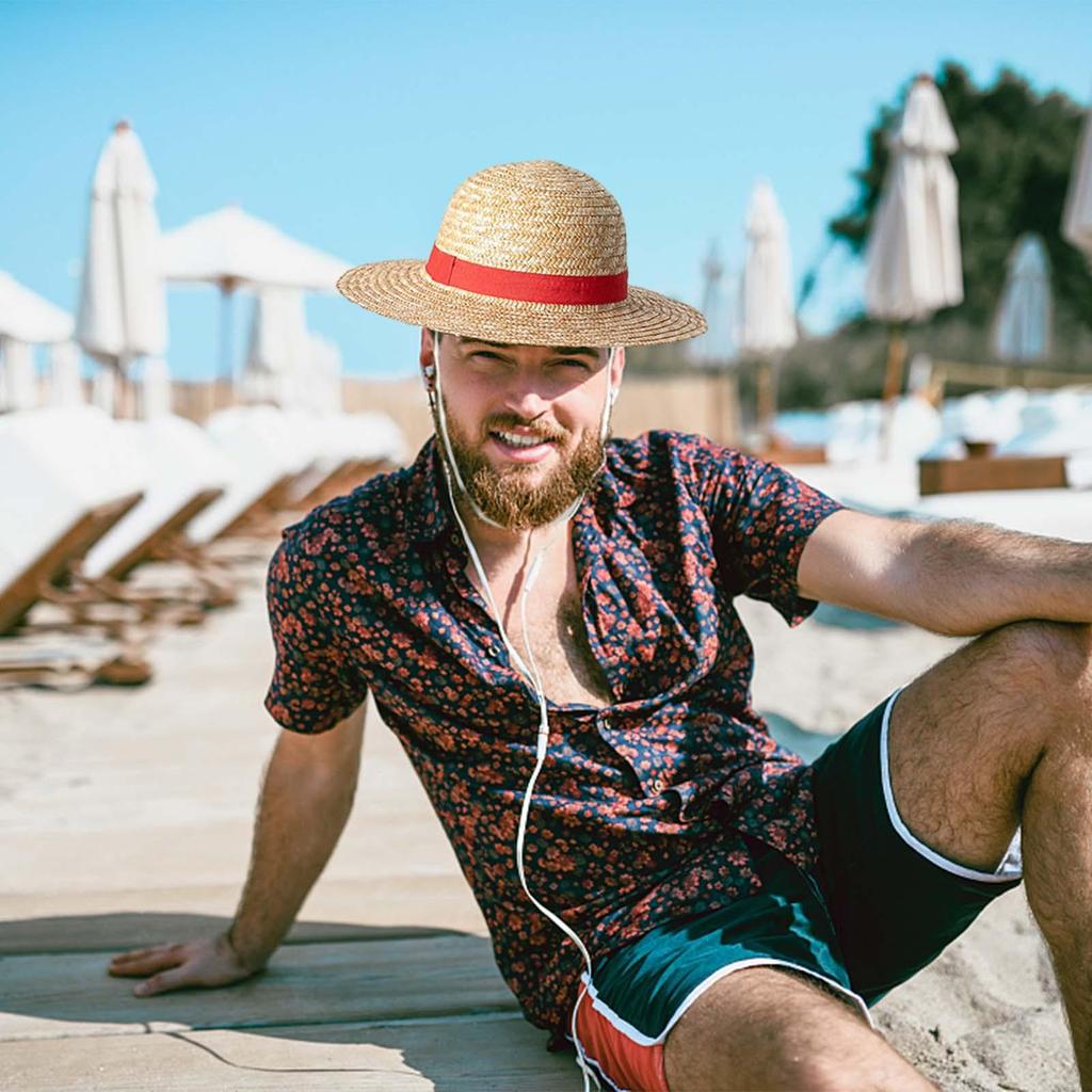 31cm/35CM Anime Cosplay Straw Hat Parent-child Summer Sun Hat Breathable Sun Protection Beach Straw Hat Fashion Party Costume