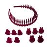 6Pcs/Set Fabric Red Black Plastic Small 2cm Hair Claw Hair Crabs for Girls With Non-Slip Teeth Hair Hoops Accessories For Women