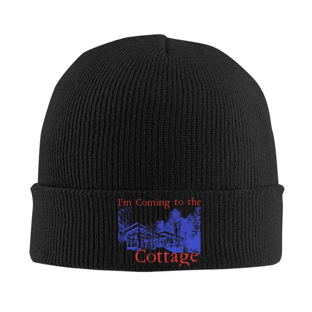 Im coming to the cottage Beanie Hats Heated Rivalry Bonnet Hats Vintage Outdoor Knitting Hat Autumn Graphic Elastic Caps