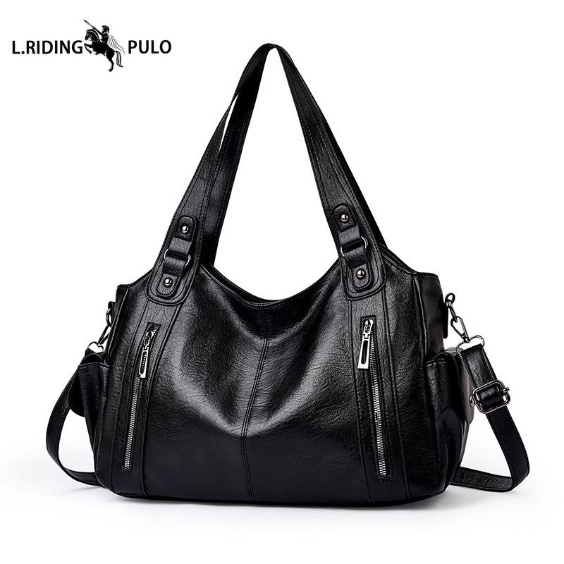 New Women's Shoulder Bag, Crossbody Bag, Large Capacity, High-quality Soft Leather Handbag, Commuter Studded Tote Bag