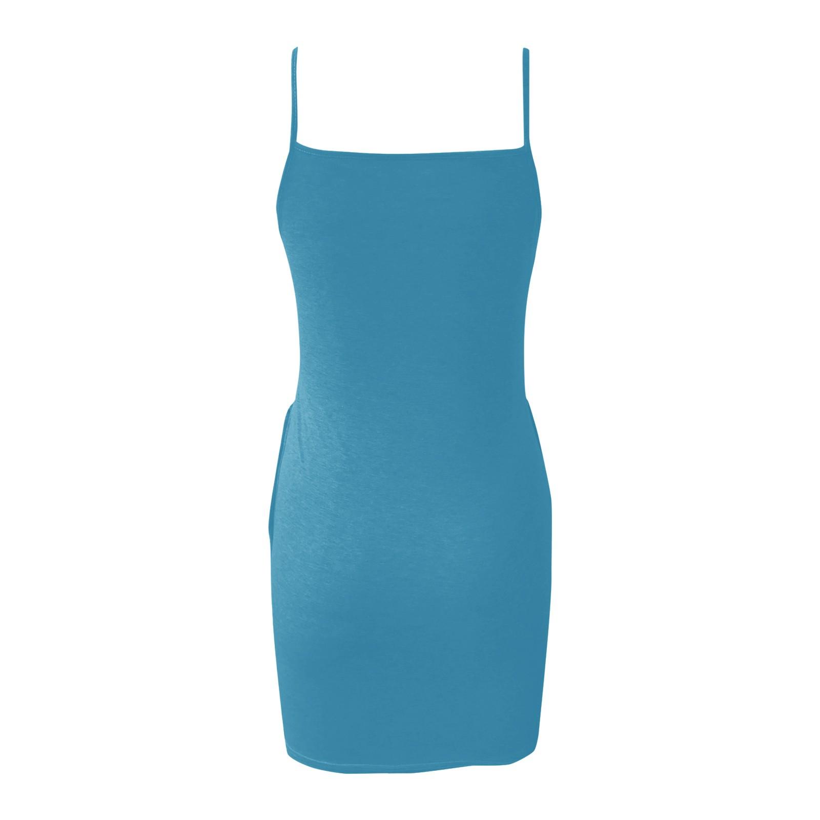 Женское повседневное свободное модное однотонное платье-бретелька с круглым вырезом — фото 5