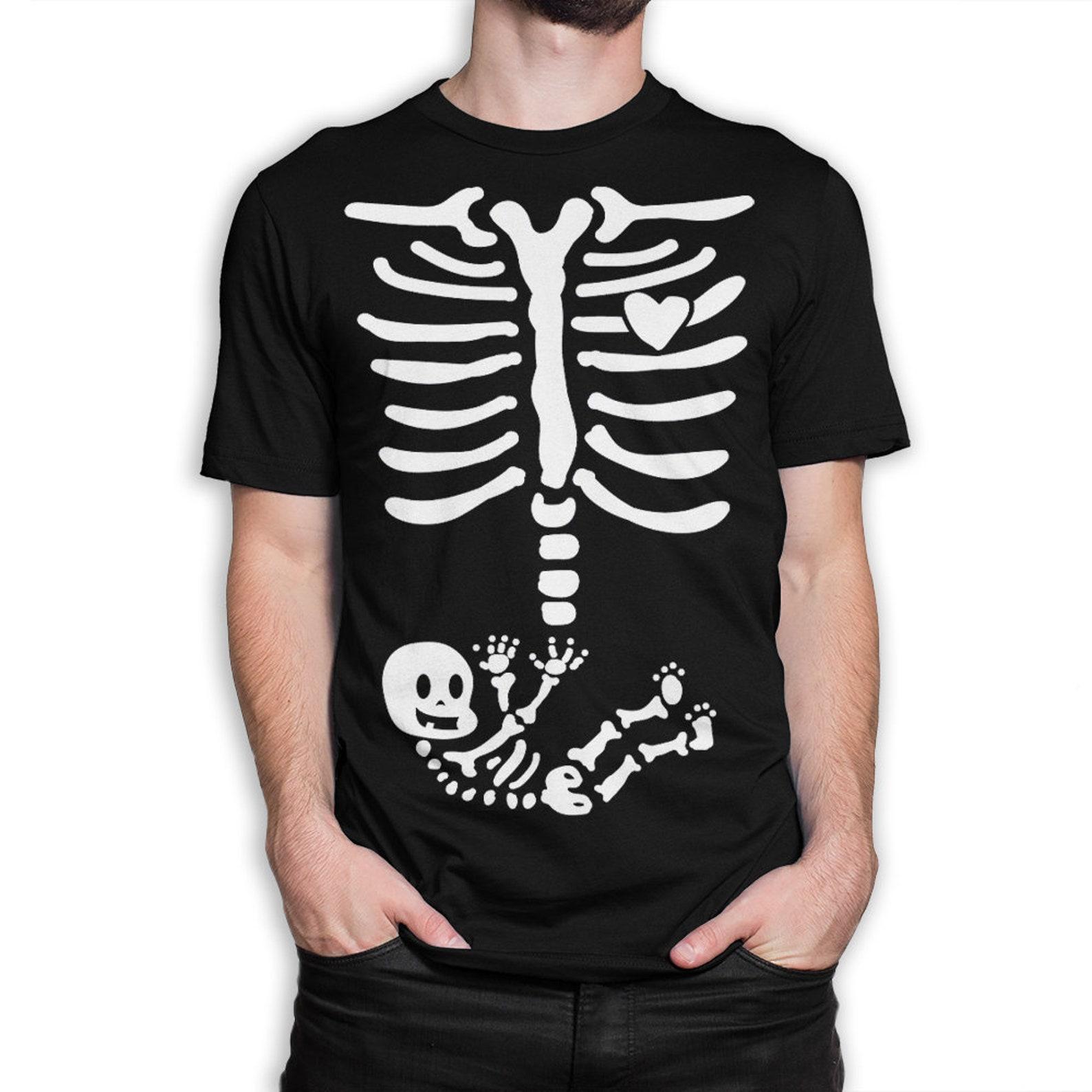 Skeleton Ribs Bones Halloween T-Shirt, Men s and Women s Sizes XL