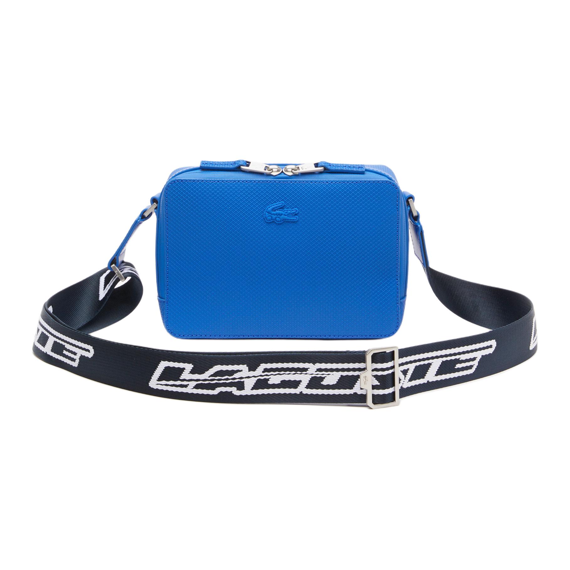 Lacoste Iconic Shoulder Bag With Zipper Closure In Split Leather Unisex Shoulder Bag Blue NU4213AP-M19 Blue 19590₽