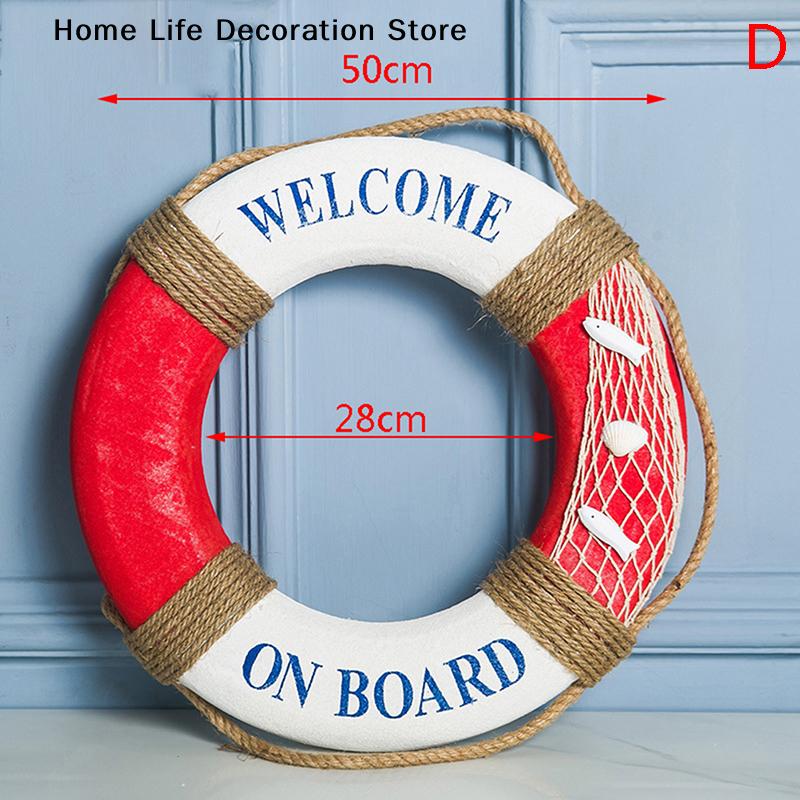 Marine Mittelmeer Familie Adorment Rettungsring Wandbehang Dekorationen Bar Wohnkultur Requisiten Nautischen Rettungsring Hochzeit Handwerk