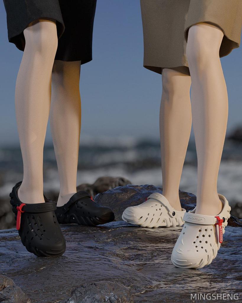 Sandálias Masculinas para Exterior Antiderrapantes com Biqueira Fechada - Resistentes ao Desgaste, Sola Macia Sapatos de Praia