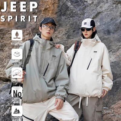 מעיל רוח קפוצ'ון לגברים JEEP SPIRIT לחוץ
