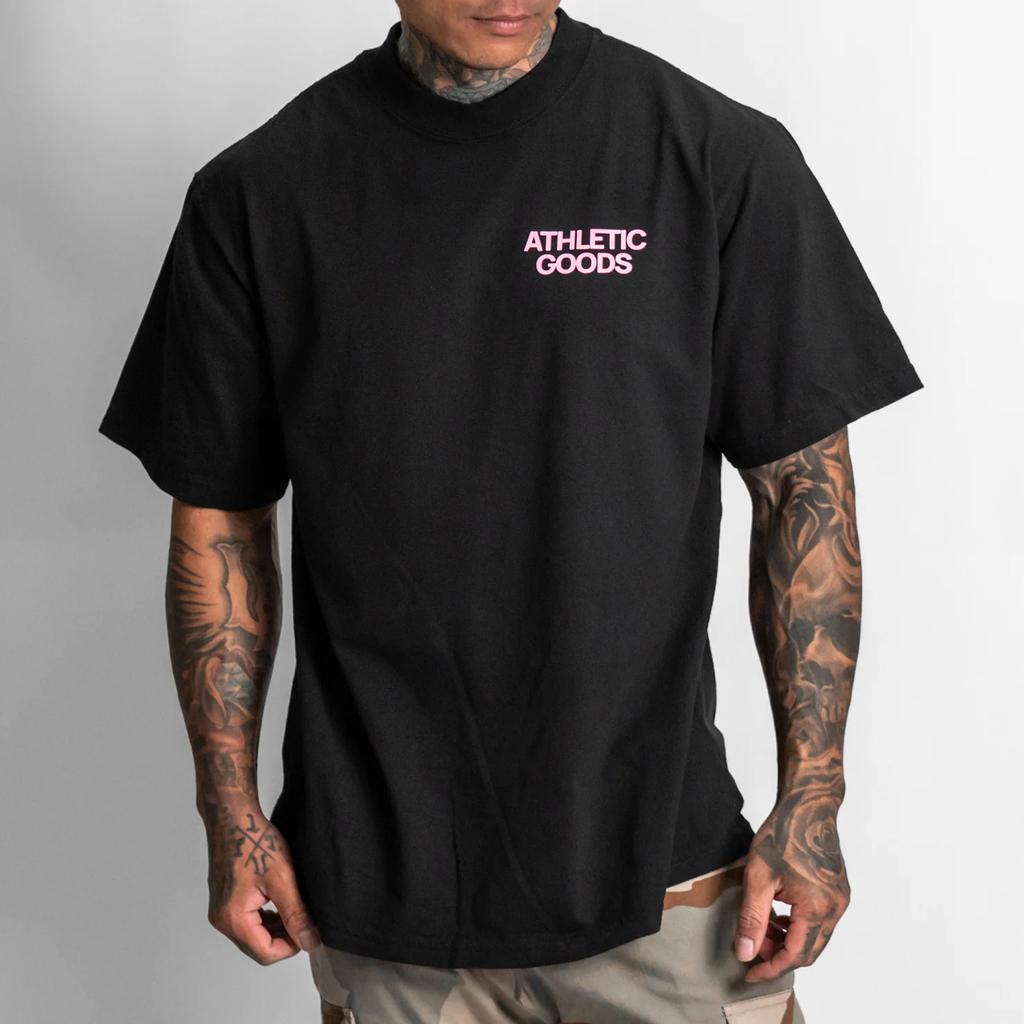 ATHLETIC GOODS Classic Mens Tshirt Clothing Simple Casual Men Short Sleeve T Shirts Letter Print Oneck Sports Brand Tops Tee