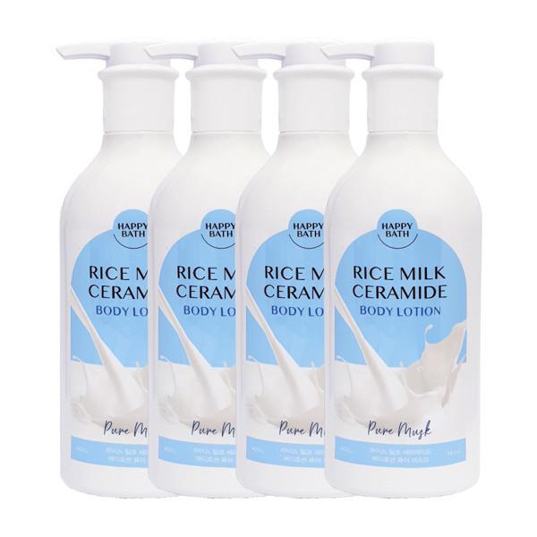 

HAPPY BATH Rice Milk Ceramide Body Lotion Pure Musk 400g x4