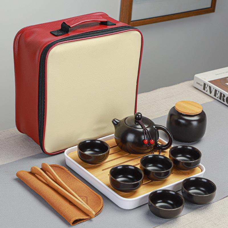 Dingyao Outdoor Tragbares Kung Fu Tee-Set Reise-Set Keramik Komplettset Geschenke