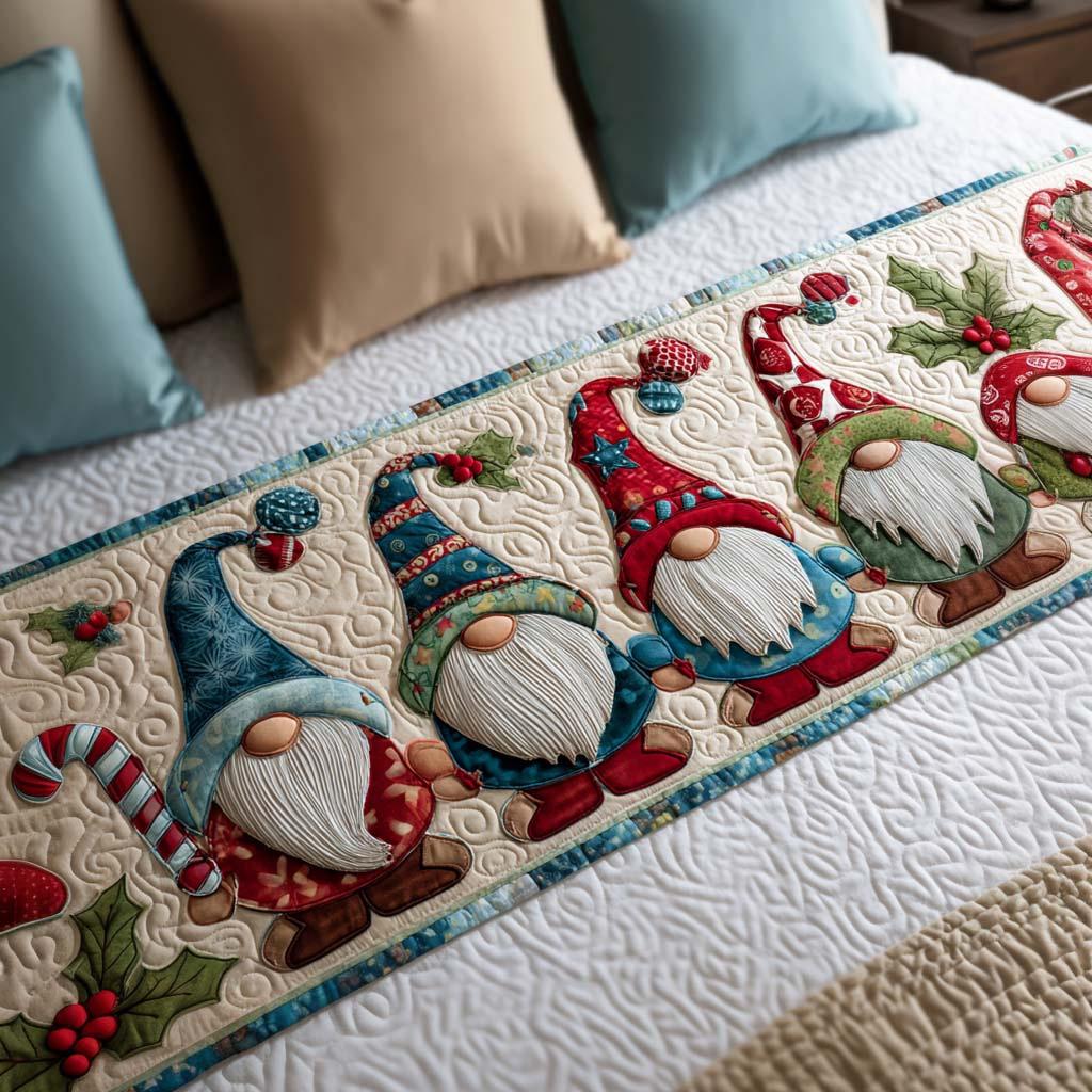 Hotel Bed Flag Christmas Home Party Decoration Bed Flags Cartoon Snowman Festive Atmosphere Jacquard Soft Bedding Table Runner