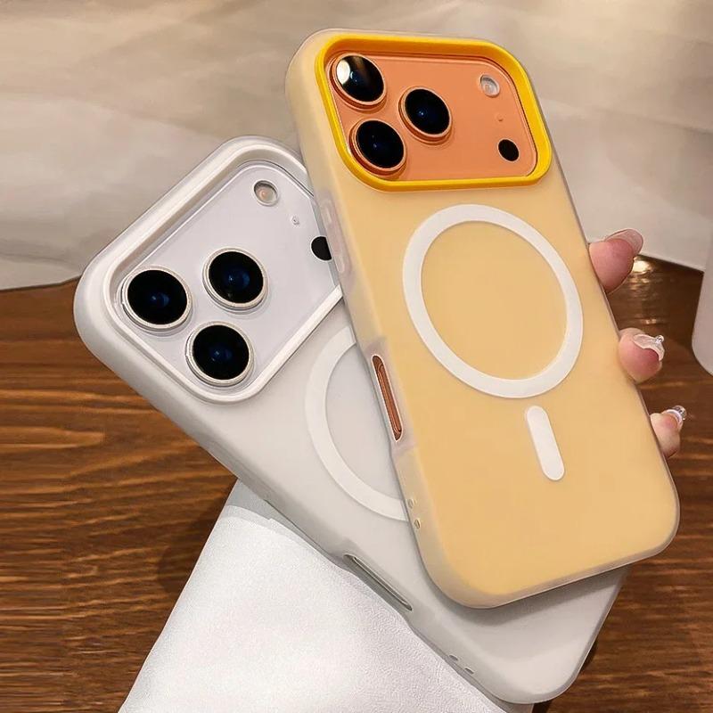 Luxury Candy Color 2 IN 1 Magsafe Case for iPhone 17 16 15 14 13 12 Pro Max Plus Magnetic Wireless Charge Clear Matte Soft Cover