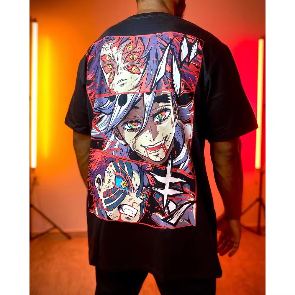 

Unisex Tshirt Demon Slayer Tomioka Giyuu 2026 Summer Harajuku Anime Printed Round Neck Loose Casual Parent Child Short Sleeve L