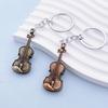 Copper Bronze Vintage Violin Keyring Cello Musical Instrument Pendant Violin Key Chain  Gifts
