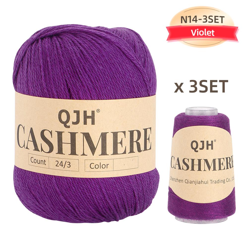 Premium Cashmere Yarn Bundle - Soft, 3 Big & 3 Small Luxurious Knitting & Crochet Yarn Thread for Sweaters, Scarves, Hats, Shawl