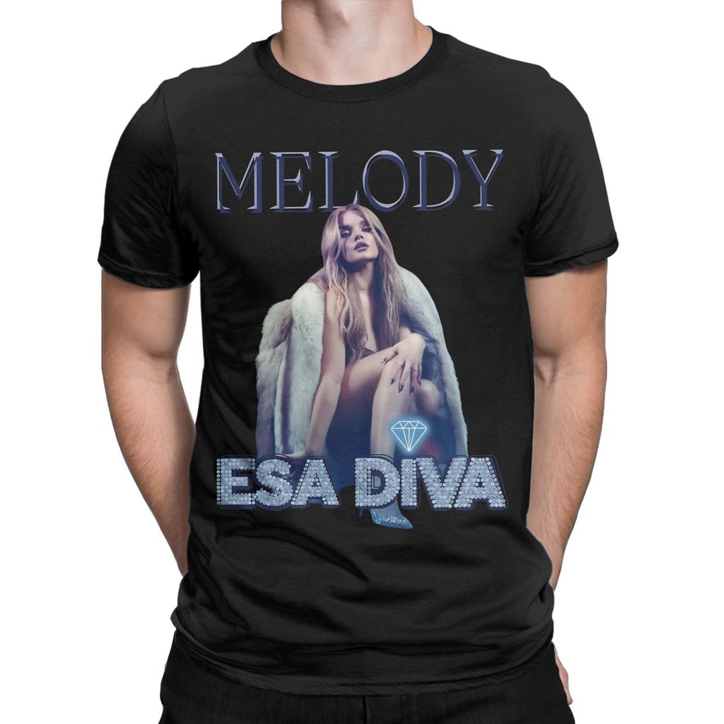 Melody That Diva Eurovisions 2025 Merch Men Women T Shirt 100% Cotton Tee Graphic Printed  Tops T-shirt