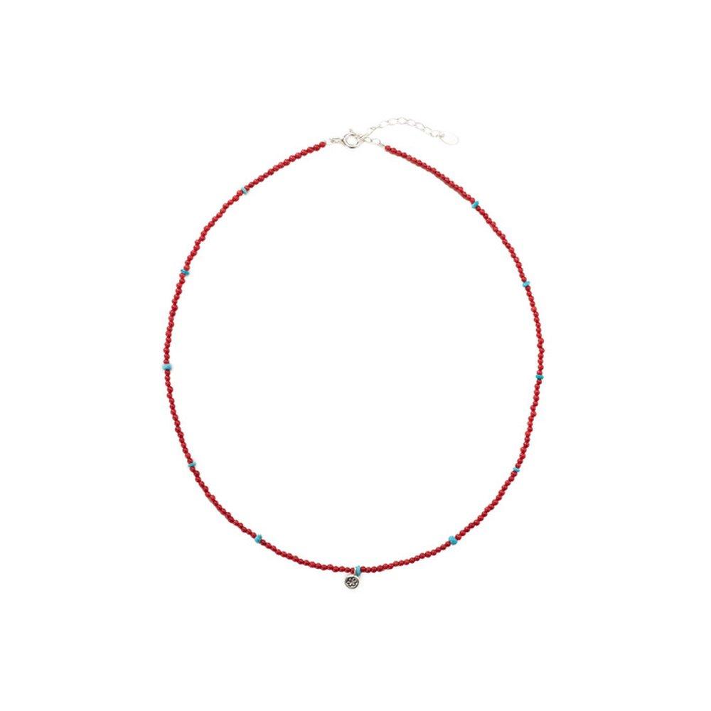 925 Silver Coral Arizona Turquoise Necklace