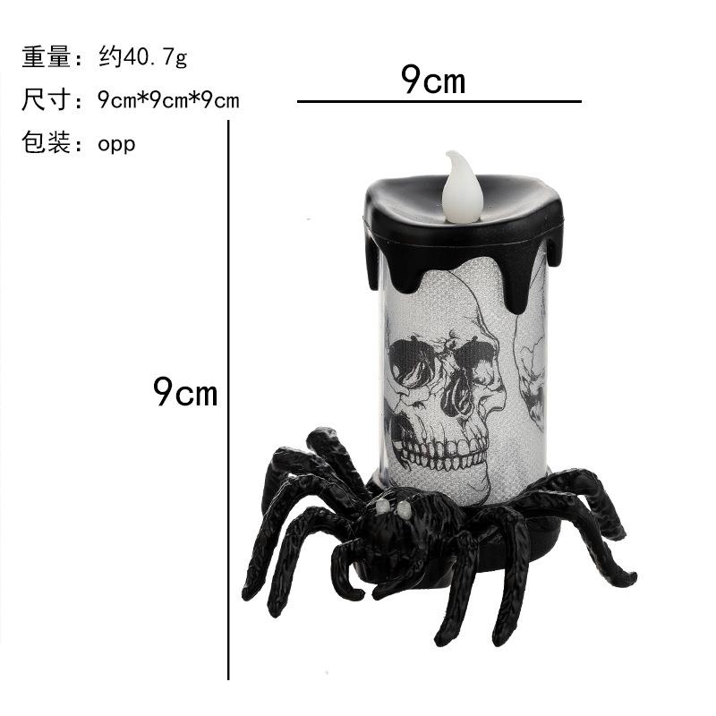 Halloween decorative eye glowing spider light party decoration ornament LED two-color candle night light