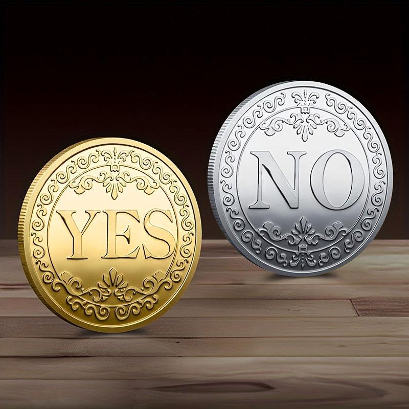 

2PCS Yes No Challenge Coin Decision Maker Coin 2PCS різнокольоровий