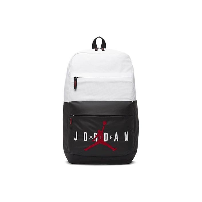 Jordan Sports Casual Large Capacity Air Logo Print Zipper Backpack Unisex Backpack Black White DA5202-100