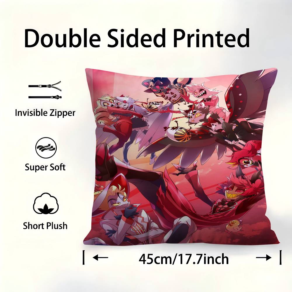 Hazbin HHotels Angel Dust Alastor Pillow Cushion Cover Pillowcase Living Room Sofa Home Decor Customized