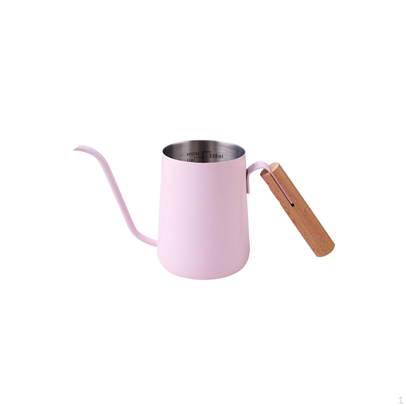 

Чайник с гибкой шеей для кофе и чая 350 мл капельный для домашнего использования на открытом воздухе розовый