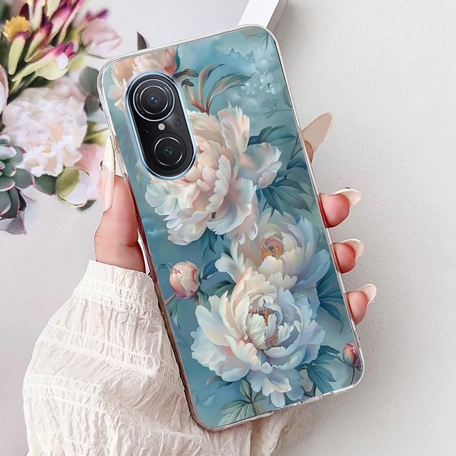 For Huawei Nova 9 SE Case Nova9 Pro Luxury Flowers Painted Cover Soft Slim Phone Case For Huawei Nova 9 Pro Nova9 SE Fundas Bags