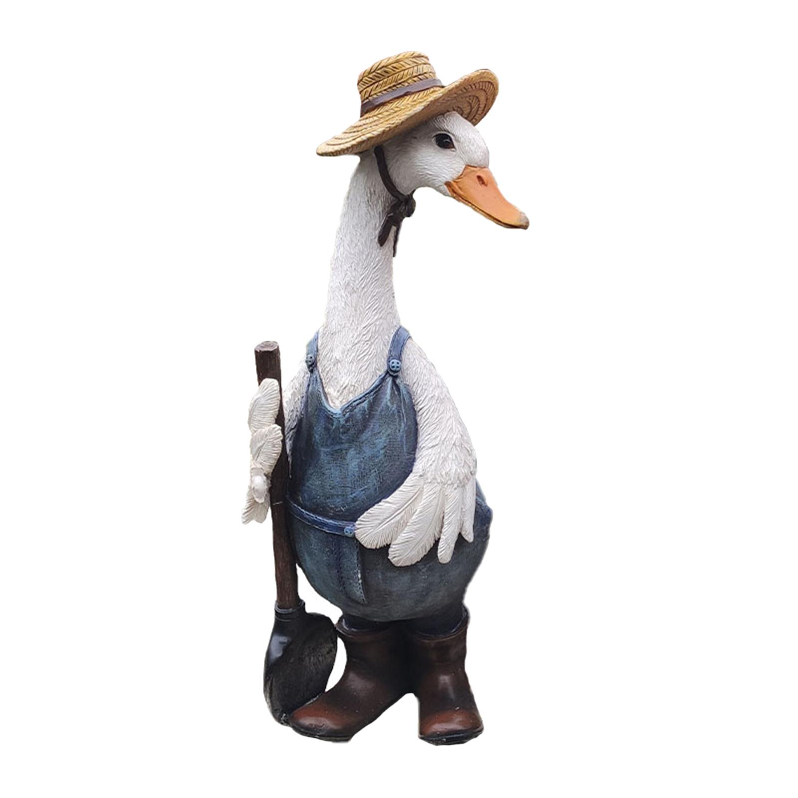 Resin Duck Garden Statue Figures Model Ornament Villa Pond Decor Art Crafts Female Duck
