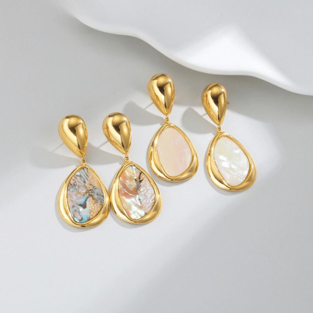 French Retro Oval Water Drop Earrings Elegant Light Luxury Temperament Earrings Unique Creative Earrings High Sense