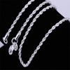 Collar Europeo y Americano de Cuerda Trenzada Flash de 4 mm Chapado en Plata