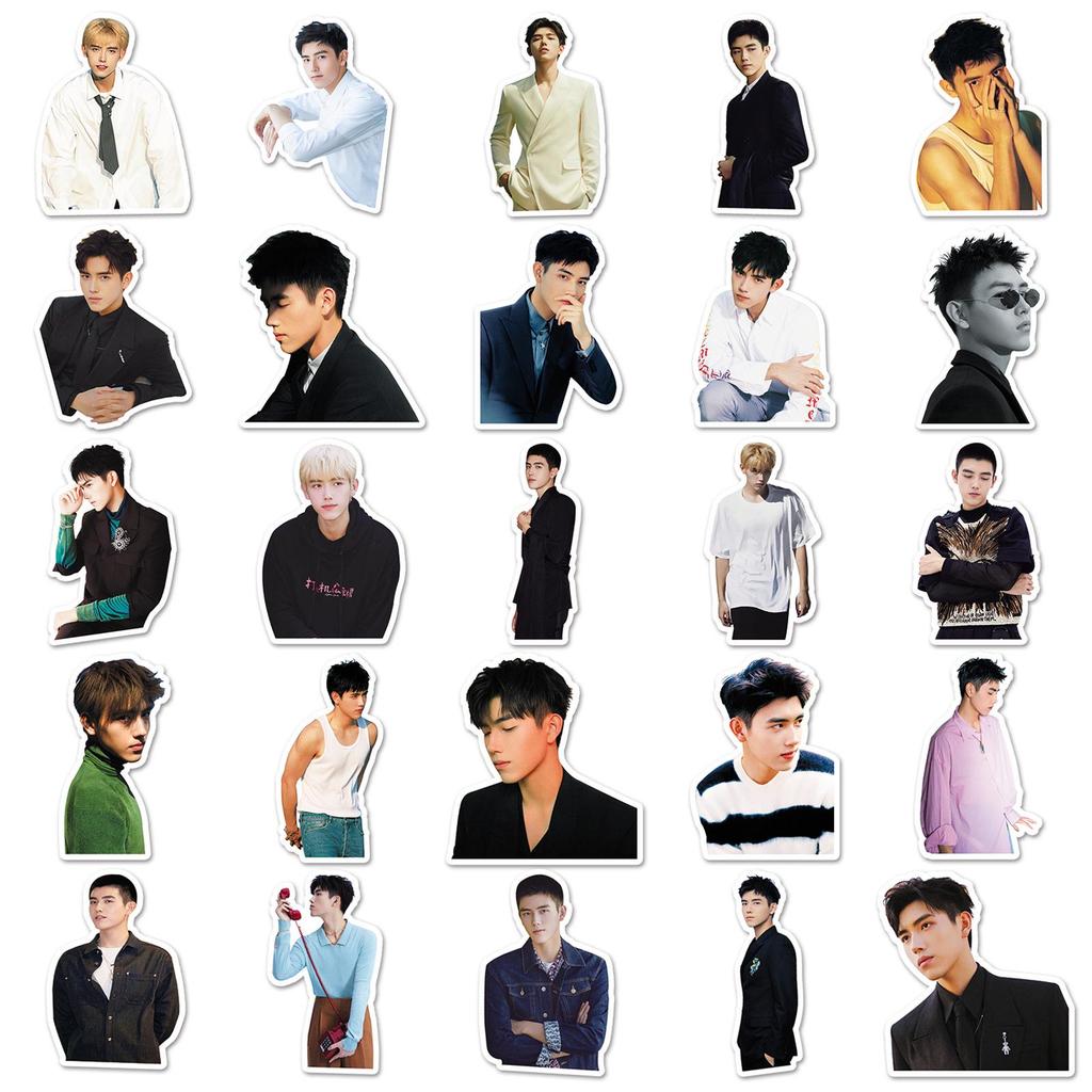 Chen Feiyu Celebrity Sticker Pack - 50 Decorative Stickers for Laptops, Suitcases, Cars, and Skateboards.