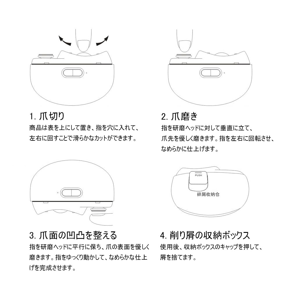 Linnuim Electric Nail Electric Nail Filer New nail clipper and nail with LED easy to low callus for seniors and the whole white Clipper, [2025 2-in-1]